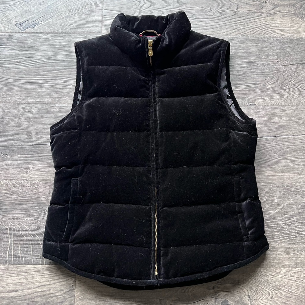 Banana Republic Black Velvet Vest M P MP medium petite